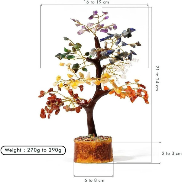 Handcrafted Chakra Crystal Tree, Healing Chakra Tree with Tumbled Gemstones - Picture 5 of 9